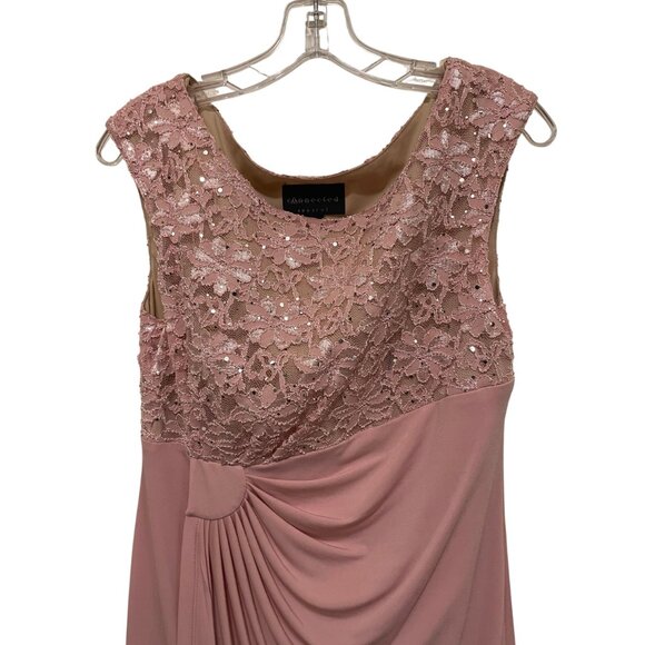 Connected Apparel Womens Lace & Chiffon Pink Cocktail Dress - Picture 4 of 10